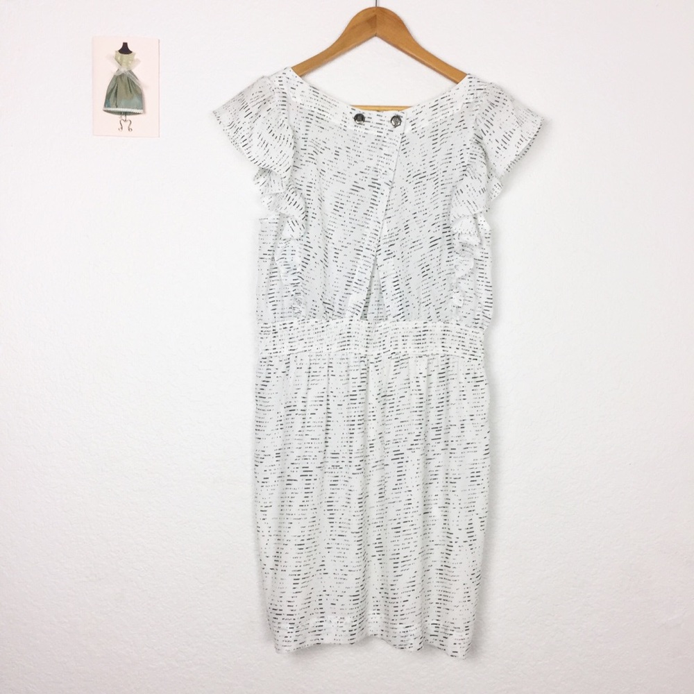 BCBGeneration Dress Sleeveless medium white Ruffle Dress - Picture 6 of 9